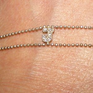 DAINTY AND PETITE "J" BRACELET~MARKED 925